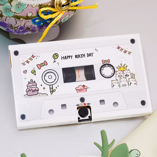 ホリデー グリーティング カード サンキュー カード 高品質ハッピーバースデー カード テープ レコーダー カード